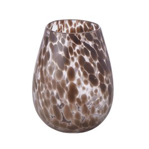 Amalfi Glass Vase 21cm Taupe 21x17cm