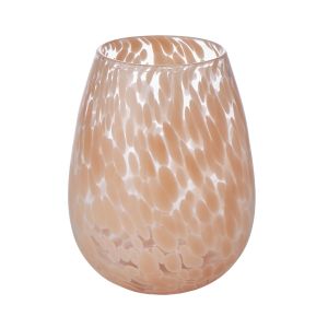 Amalfi Glass Vase 21cm Apricot 21x17cm