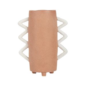 Amalfi Rolly Vase Terracotta/White 23x13x32.5cm