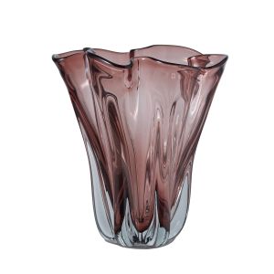 Amalfi Wavy Glass Vase Plum 23x23x26cm