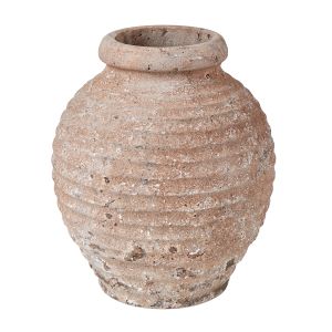 Amalfi Rustic Ribbed Urn Brown 35x35x40cm