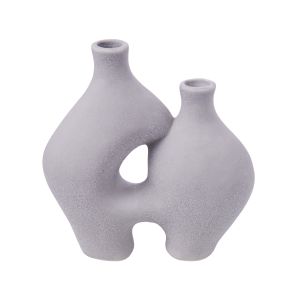 Amalfi Abstract Double Vase Grey 19x8x20cm