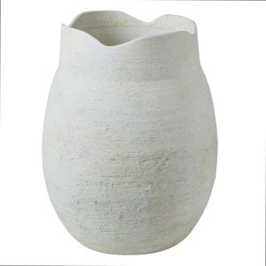 Amalfi Scalloped Ceramic Vessel White 30x30x39cm