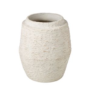 Amalfi Textured Terracotta Vase White 25x25x29cm