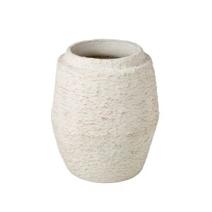 Amalfi Textured Terracotta Vase White 20x20x23cm