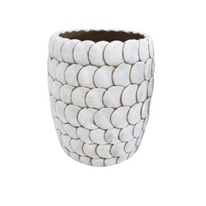 Amalfi Scale Textured Vase White 20x20x23cm