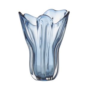 Amalfi Wavy Glass Vase Blue 23x23x26cm