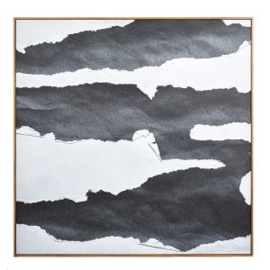 Amalfi Torn Abstract Wall Art Black/White 100x100x5cm