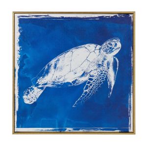 Amalfi Turtle Wall Art Natural/Blue 40x40x3cm