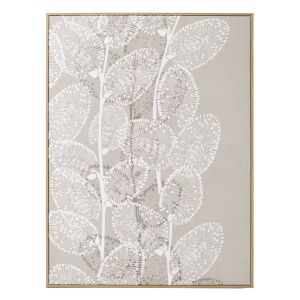 Amalfi Embroidered Leaves Wall Art Natural 60x80x5cm