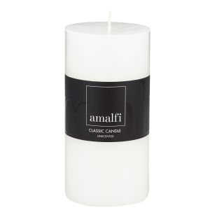 Amalfi Classic Unscented Pillar Candle White 7.5x7.5x15cm