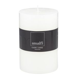Amalfi Classic Unscented Wide Pillar Candle White 10x10x15cm