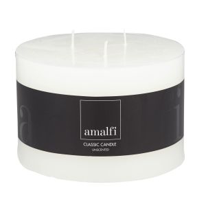 Amalfi Classic Unscented 3 Wick Round Candle White 15x15x10cm