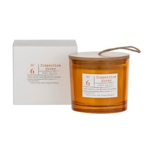 Amalfi Clementine Honey Scented Candle Jar Amber 9x9x8cm