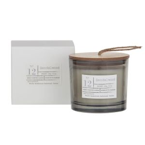 Amalfi Sandalwood Scented Candle Jar Grey 9x9x8cm