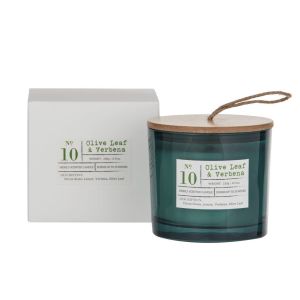 Amalfi Olive Leaf & Verbena Scented Candle Jar Green 9x9x8cm