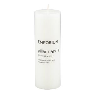Emporium Pillar Candle White 5x5x15cm