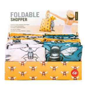 Is Gift Foldable Shopper - Insects (3Asst/24Disp) Assorted Pouch:11x11x0.5cm Bag:39x38x0.2cm