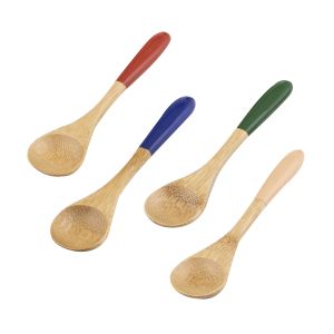 Amalfi Rheta Bamboo Dip Spoon Set/4 Natural/Green/Blue/Red/Pink 13x3x1cm