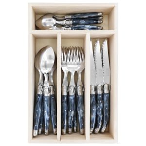 Andre Verdier Debutant Cutlery 24pcs Set Marbled Grey 6 Spoons 23.5cm/6 Forks 21.5cm/6 Knives 23.5cm/6 Tsp 16.5cm