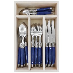 Andre Verdier Debutant Cutlery 24pcs Set Blue 6 Spoons 23.5cm/6 Forks 21.5cm/6 Knives 23.5cm/6 Tsp 16.5cm