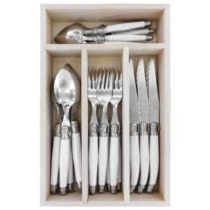Andre Verdier Debutant Cutlery 24pcs Set White 6 Spoons 23.5cm/6 Forks 21.5cm/6 Knives 23.5cm/6 Tsp 16.5cm