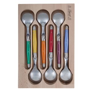Andre Verdier Debutant Soup Spoon Set/6 Stainless Steel/Orange/Yellow/Purple/Green/Blue/Red Soup 23.5cm/GB 30x20x2cm