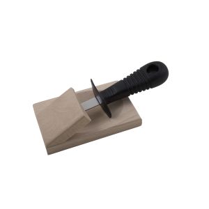 Andre Verdier Oyster Knife with Wooden Block Black Knife 15x6x3cm/Block 11.5x7.5x4.5cm