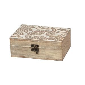 Amalfi Mandalay Deco Box White/Natural 7.5x17.5cm