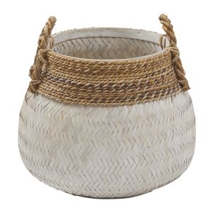 Amalfi Bambu Basket White Wash/Natural 47x47cm