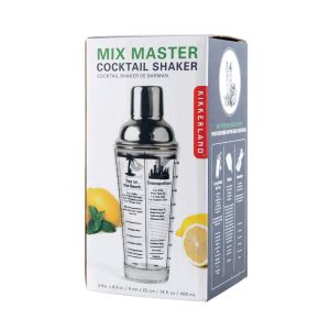 Kikkerland Mix Master Cocktail Shaker 470ml Silver 9x9x27cm