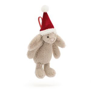 Jellycat Bashful Christmas Bunny Decoration Beige (New Item Code) 6x4x13cm