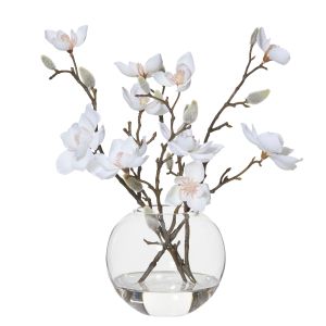 Rogue Magnolia-Sphere Vase White/Glass 30x26x32cm