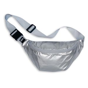 LOQI Metallic Bumbag Silver 30x15x2cm