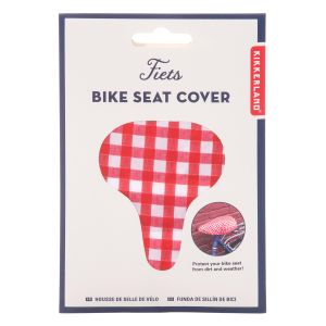 KIKKERLAND Bike Seat Cover - Plaid Red 25x22cm