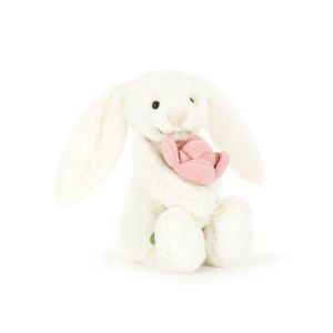 Jellycat Bashful Bunny With Peony Small Cream 8x9x18cm