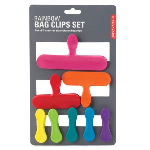 KIKKERLAND Rainbow Bag Clips assorted sizes Multi-Coloured S:7cm M:9cm L:13cm