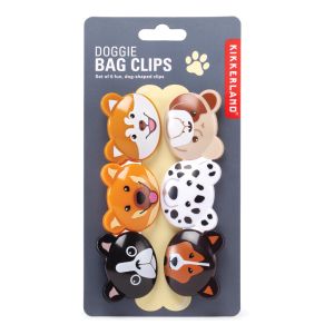 Kikkerland Doggie Bag Clips (Set of 6) Multi-Coloured 3x4 x4cm