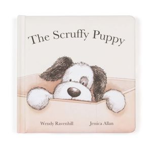 Jellycat Scruffy Puppy Book (Matches with Black & Cream Puppy) Multi-Coloured 18x18x2cm