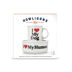 Fred Howligans Mug & Dog Bowl Set - Heart Dog Multi-Coloured 16.5x16.5x10.5cm