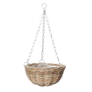 Rogue Rattan Hanging Bowl with Liner Natural 30x30x45cm