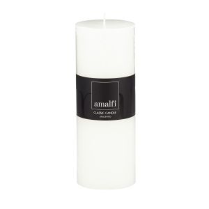 Amalfi Classic Unscented Pillar Candle White 7.5x7.5x20cm
