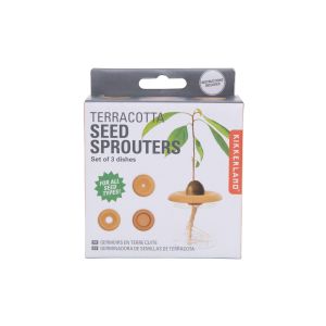 Kikkerland Terracotta Seed Sprouters Brown 1x10x10cm