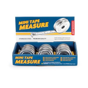 Kikkerland Mini Tape Measure (12 Disp) Silver 1x4x4cm