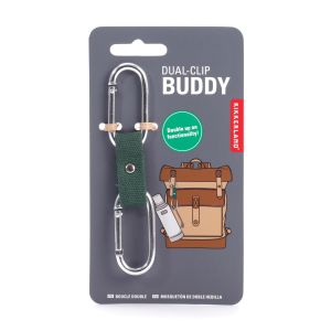 Kikkerland Dual-Clip Buddy Green & Silver 2.5x0.6x12cm