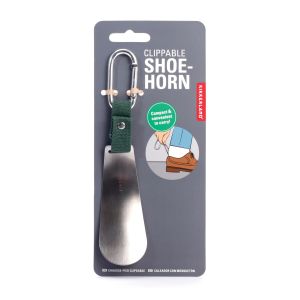 Kikkerland Clippable Shoehorn Green & Silver 3.75x1.2x16.5cm