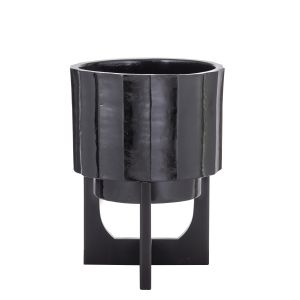 Amalfi Arman Planter Pot On Stand (KD) Black 28x28x39cm