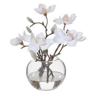 Rogue Magnolia-Sphere Vase White/Glass 19x16x21cm