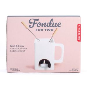 Kikkerland Fondue for 2 Black Forks: 14.5x1.3cm Mug: 12x8x11.7cm