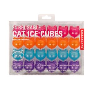 Kikkerland Reusable Cat Ice Cubes 24pcs Set Multi-Coloured 2.75x2.75x3cm